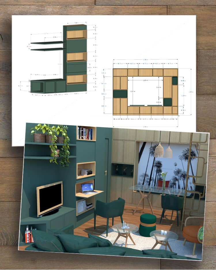 architecture-interieur-amenagement-sur-mesure-salon- vert